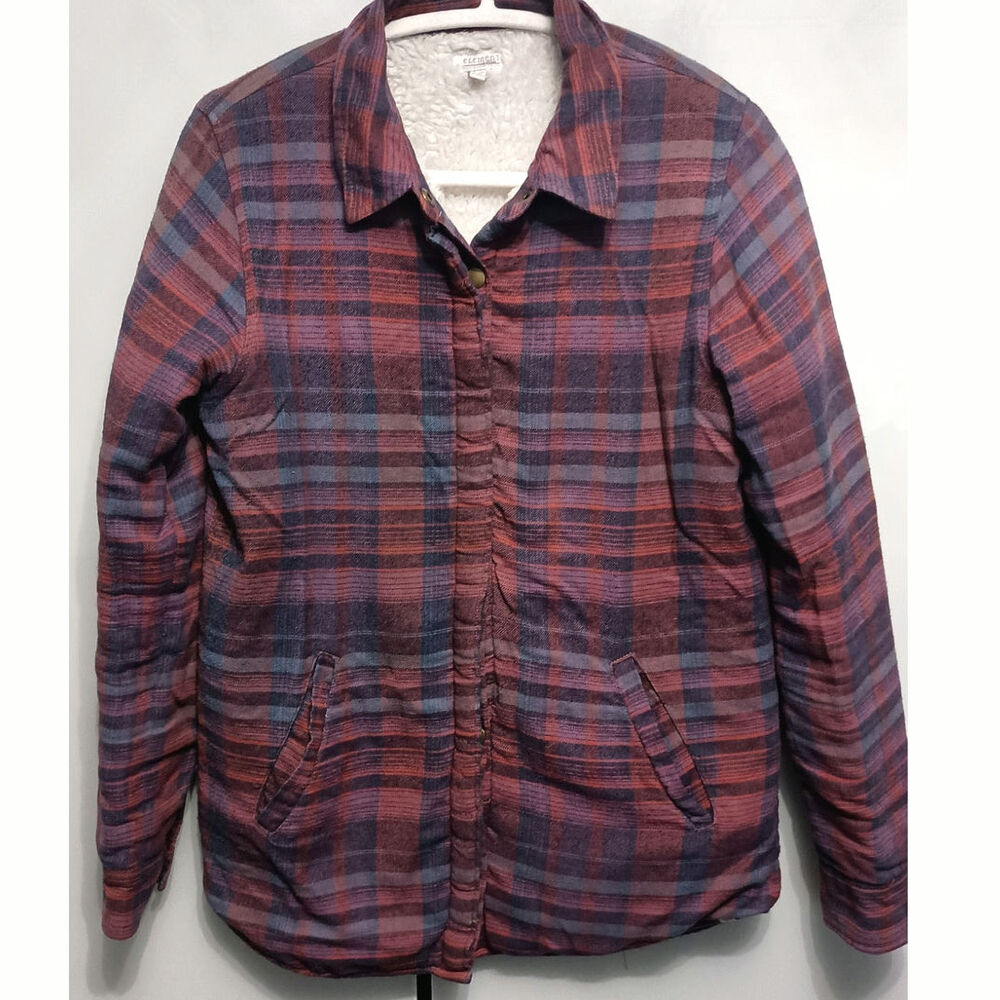 Lumberjane Chore plaid jacket soft cotton lined warm button up pockets Size M